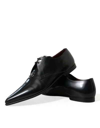 Elegante Derby-Schuhe aus schwarzem Leder