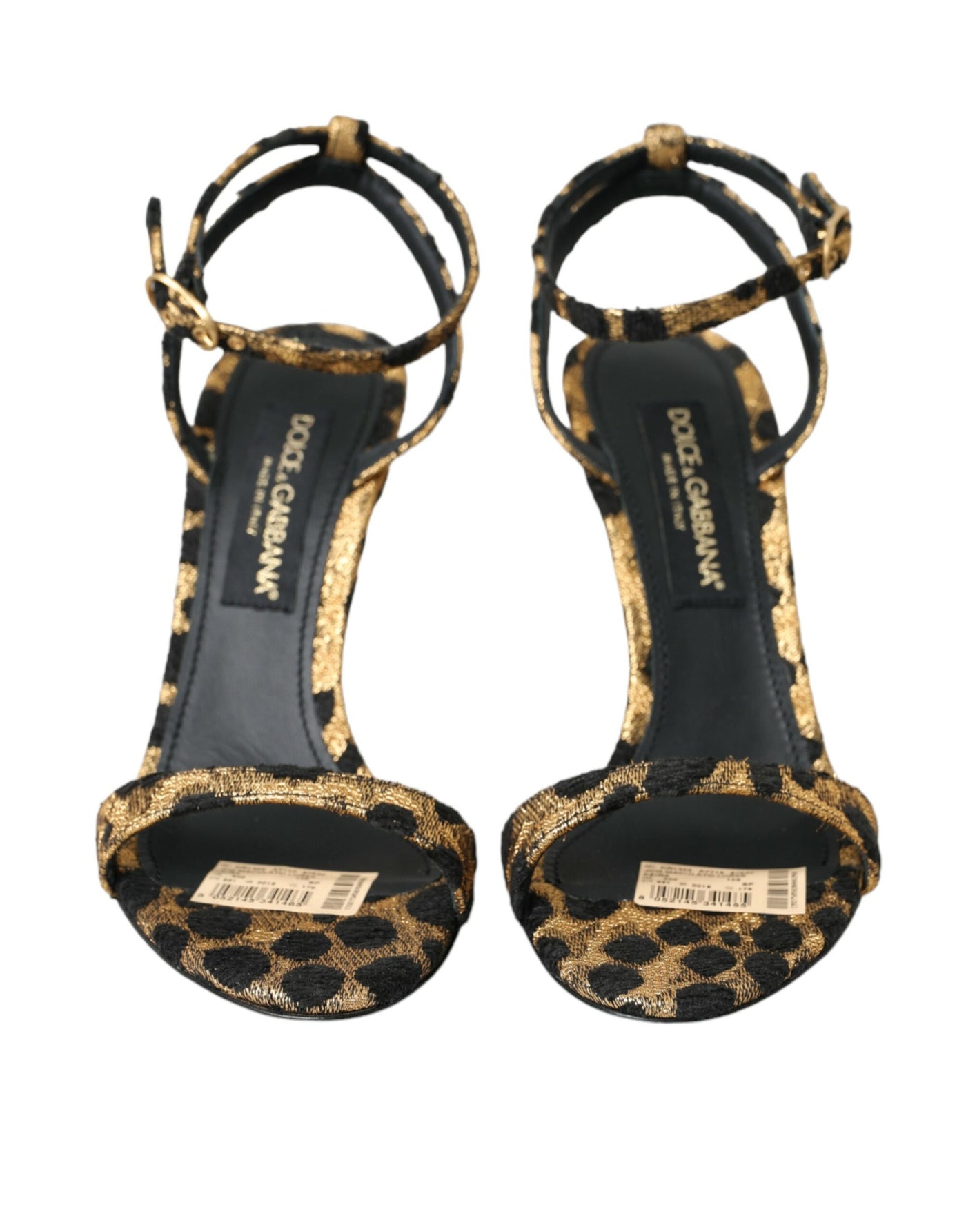 Gold Leopard Kristalle Heels Sandalen Schuhe