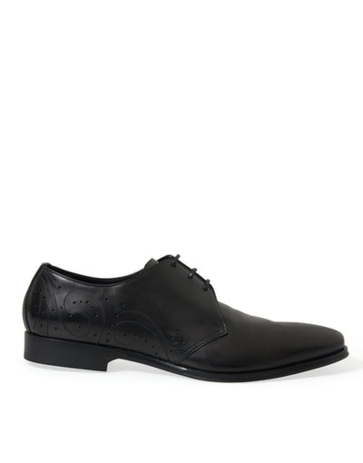 Elegante Derby-Schuhe aus schwarzem Leder