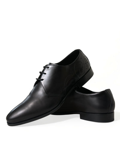 Elegante Derby-Schuhe aus schwarzem Leder