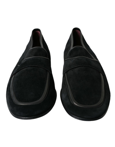 Elegante schwarze Loafers aus Samt für Männer