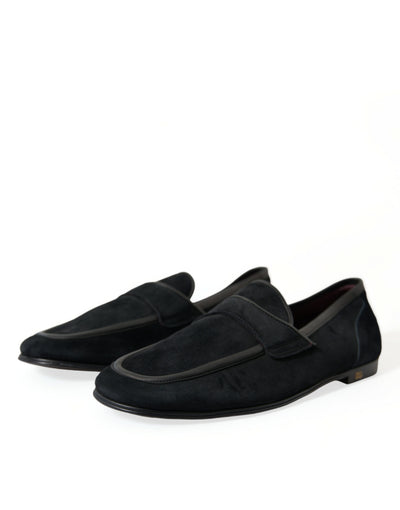 Elegante schwarze Loafers aus Samt für Männer