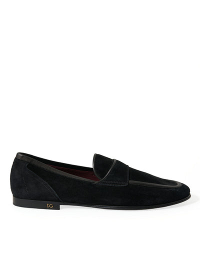 Elegante schwarze Loafers aus Samt für Männer