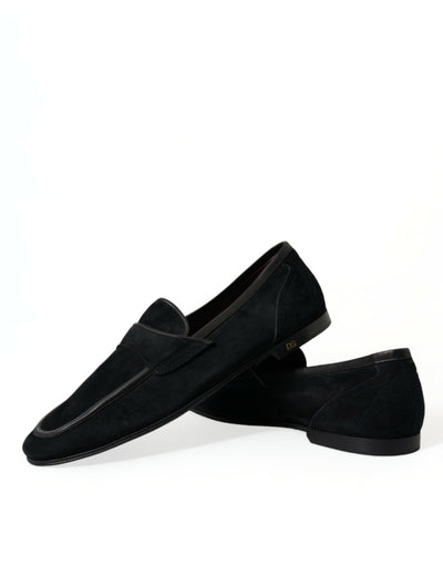 Elegante schwarze Loafers aus Samt für Männer