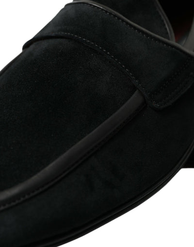 Elegante schwarze Loafers aus Samt für Männer