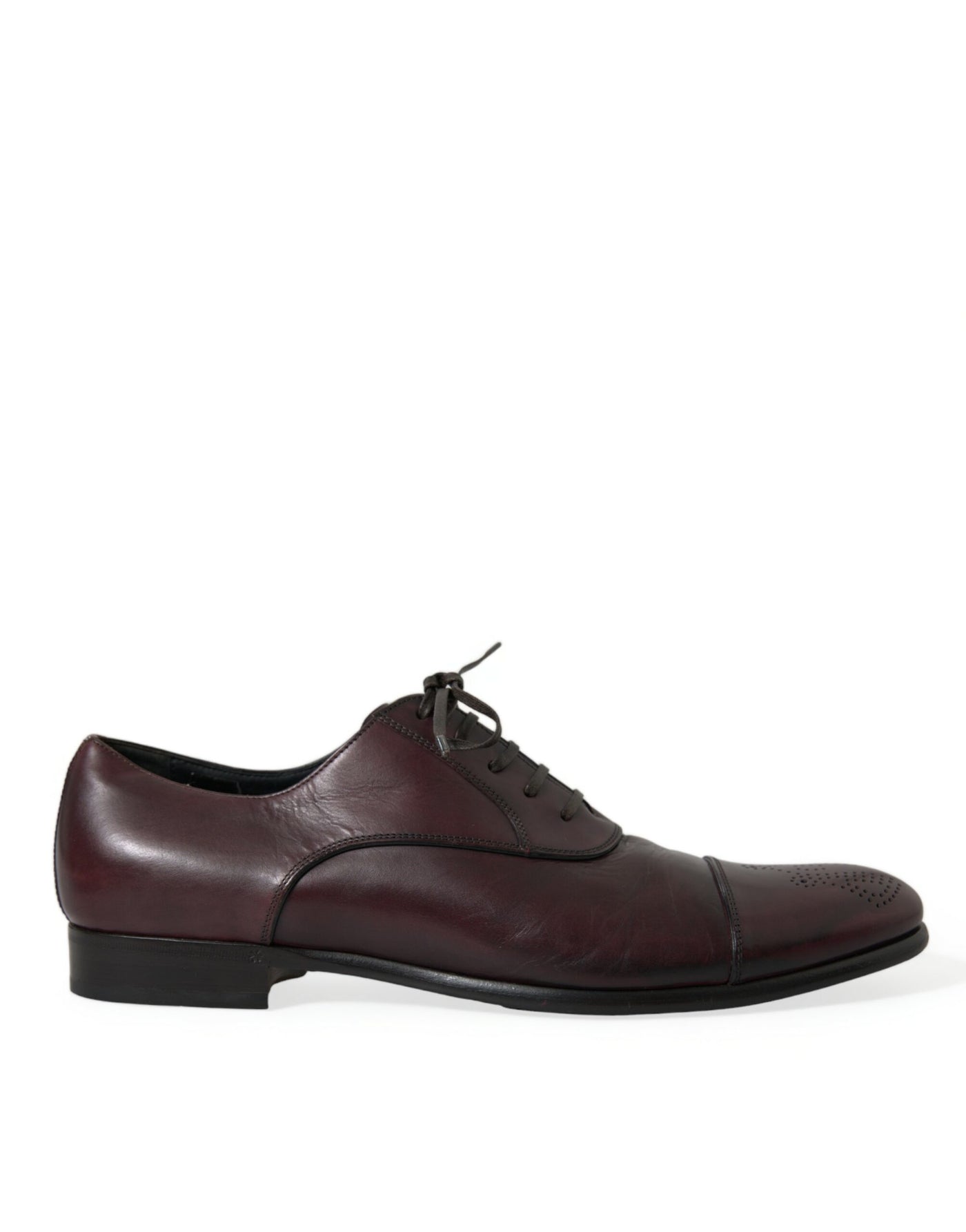 Elegante Burgunder Leder Derby Schuhe