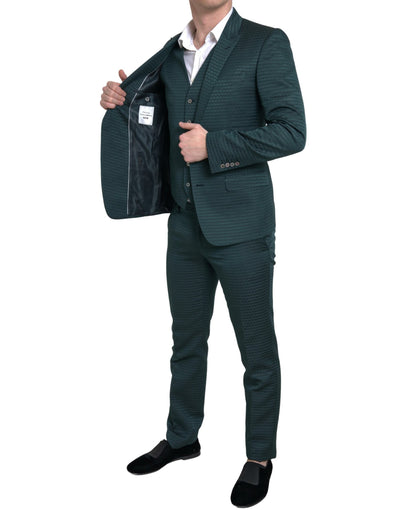 Emerald Elegance Slim Fit Anzug 3-teilig