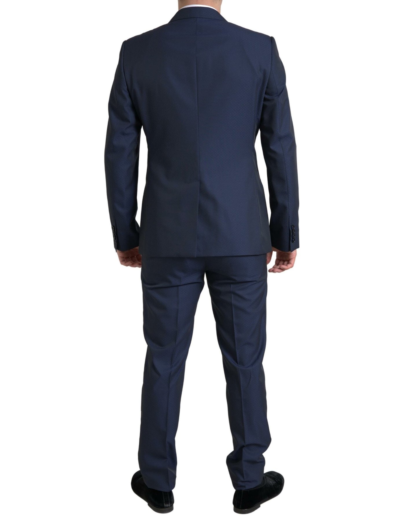 Eleganter dunkelblauer Slim Fit Designer Anzug