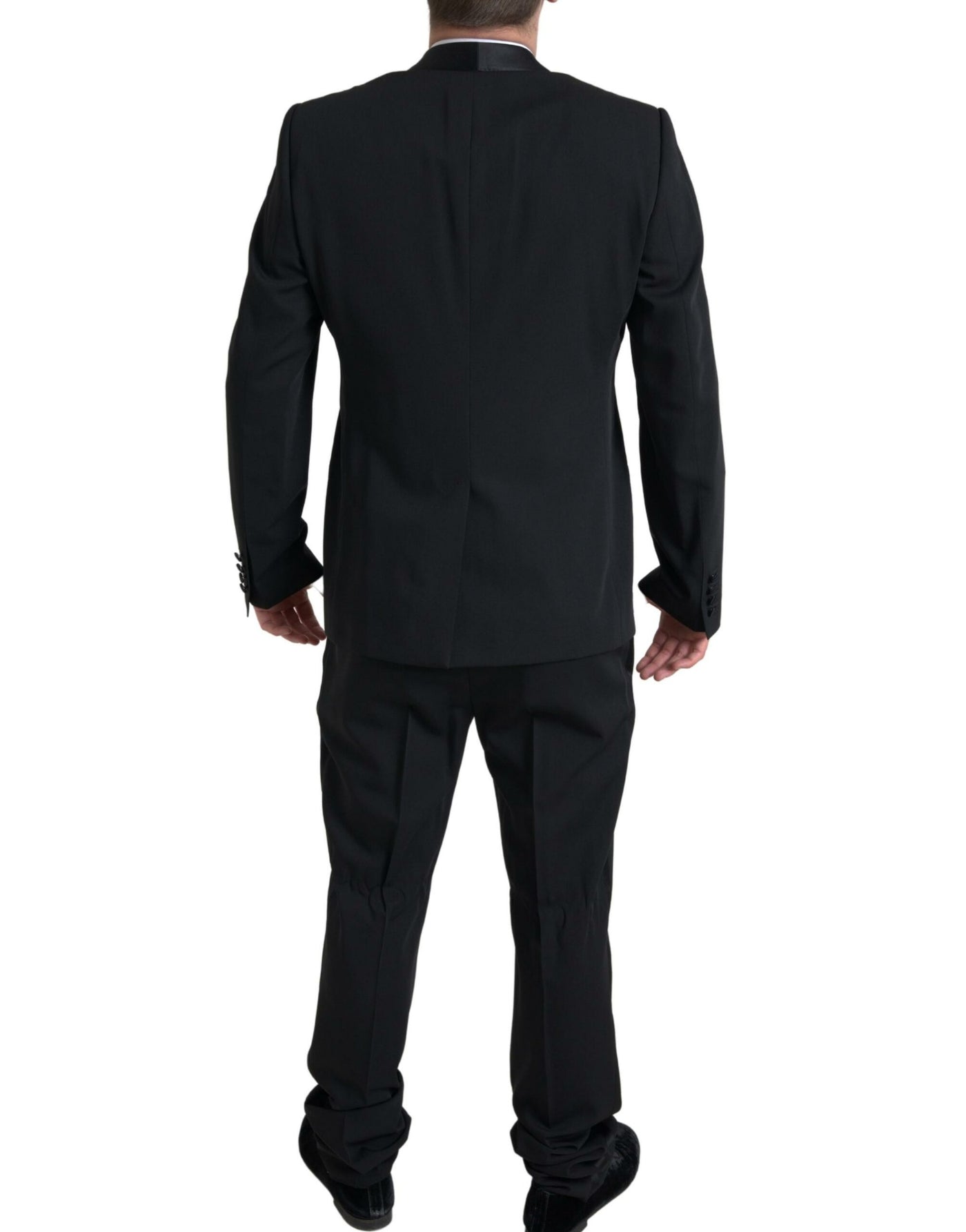 Eleganter schwarzer zweiteiliger Slim Fit Anzug