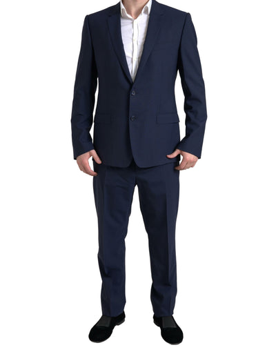 Eleganter Blauer Martini Slim Fit Zweiteiliger Anzug