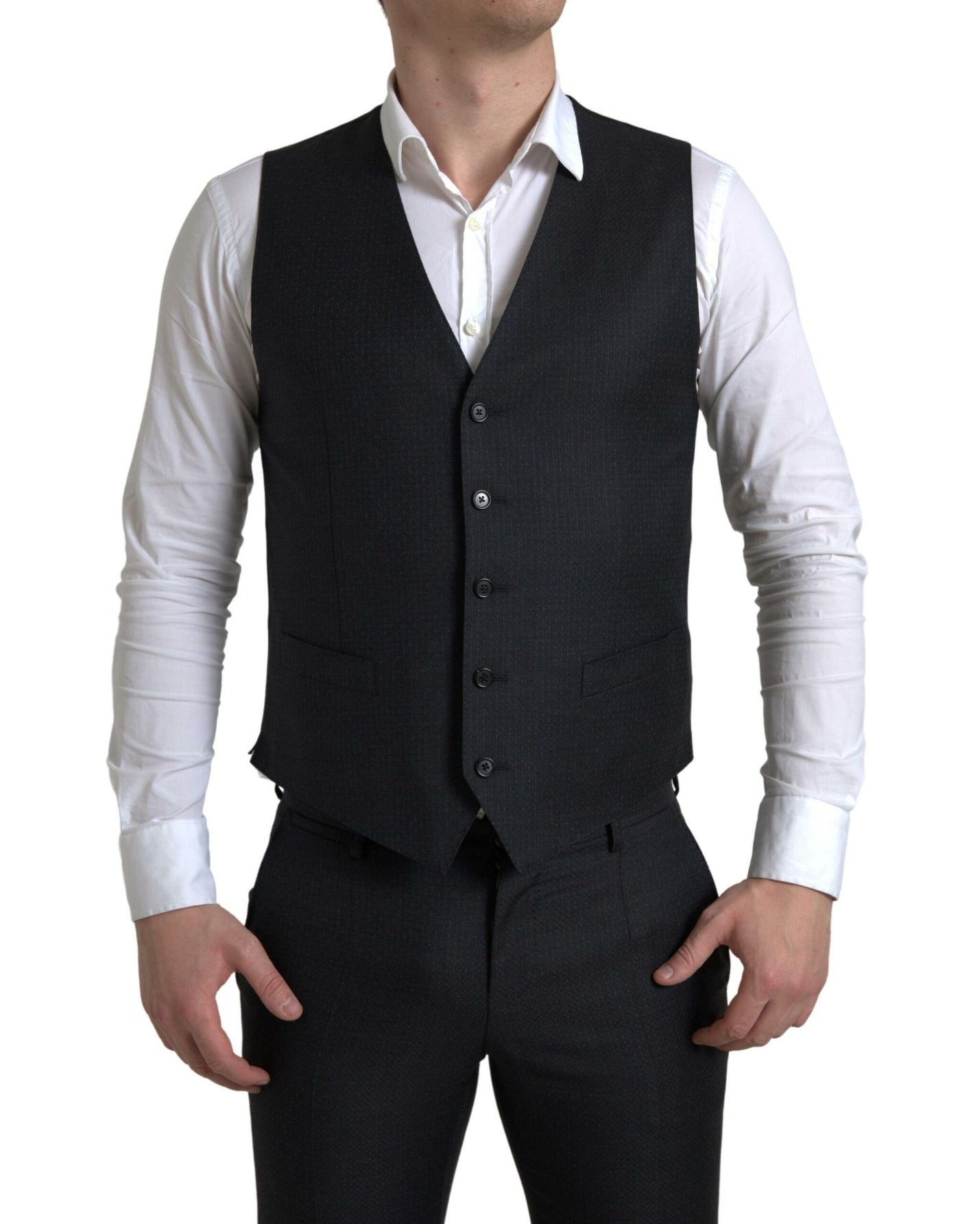 Eleganter schwarzer Martini Slim Fit Anzug 3-teilig