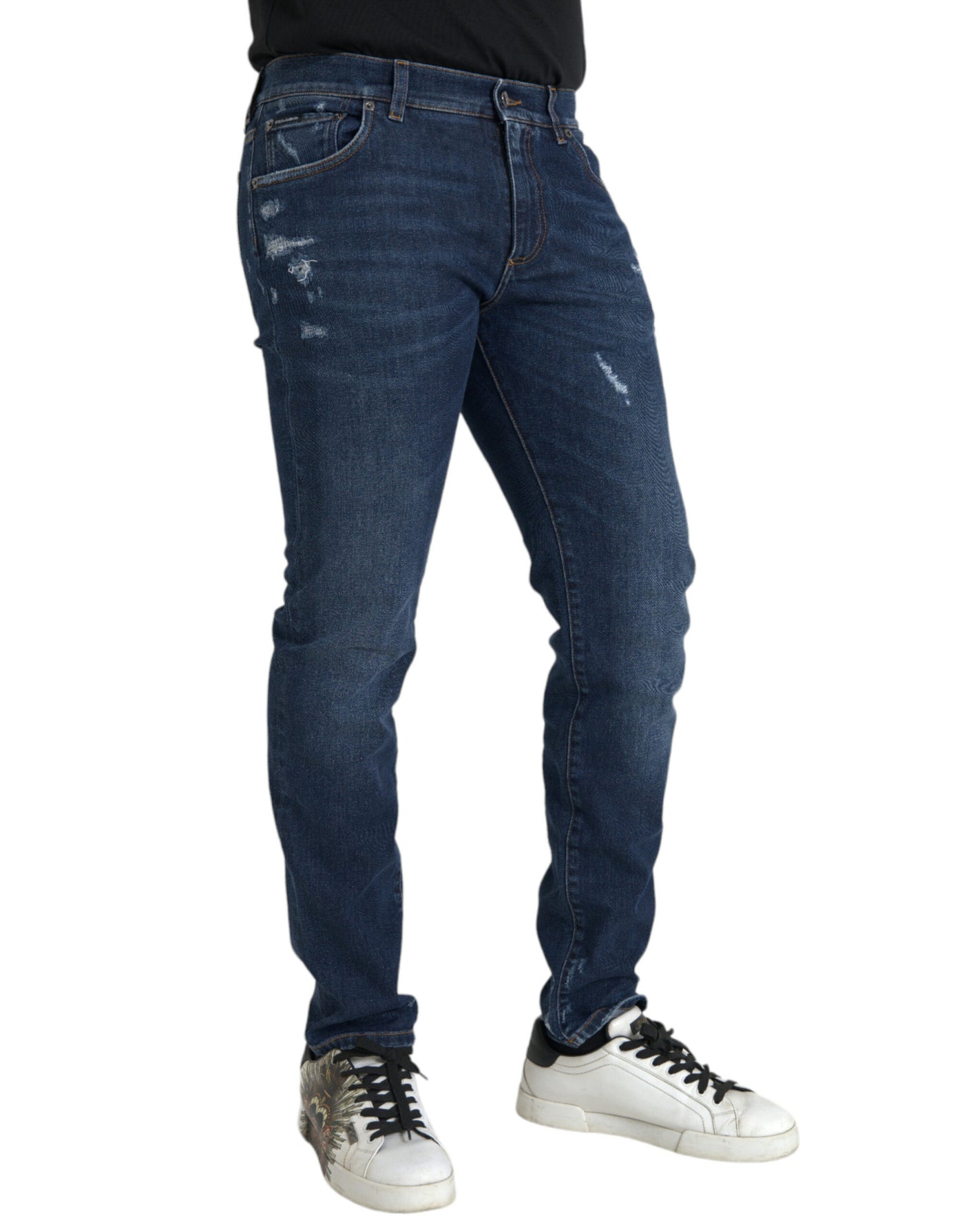 Blaue Slim Fit Baumwolle Skinny Herren Denim Jeans