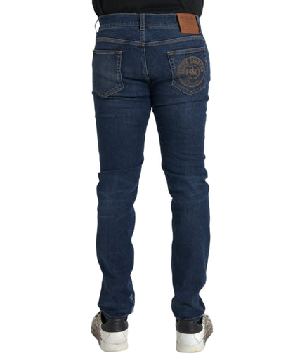 Blaue Slim Fit Baumwolle Skinny Herren Denim Jeans