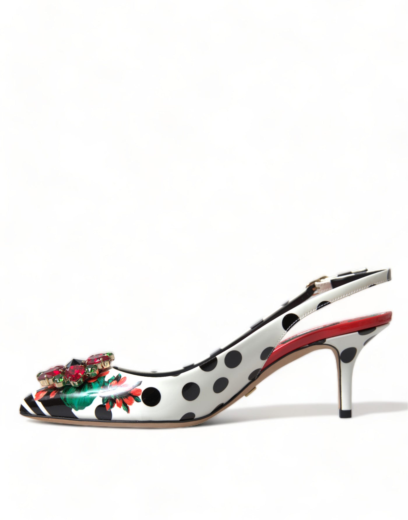 Schicke Multicolor Floral Slingback Heels mit Kristallen