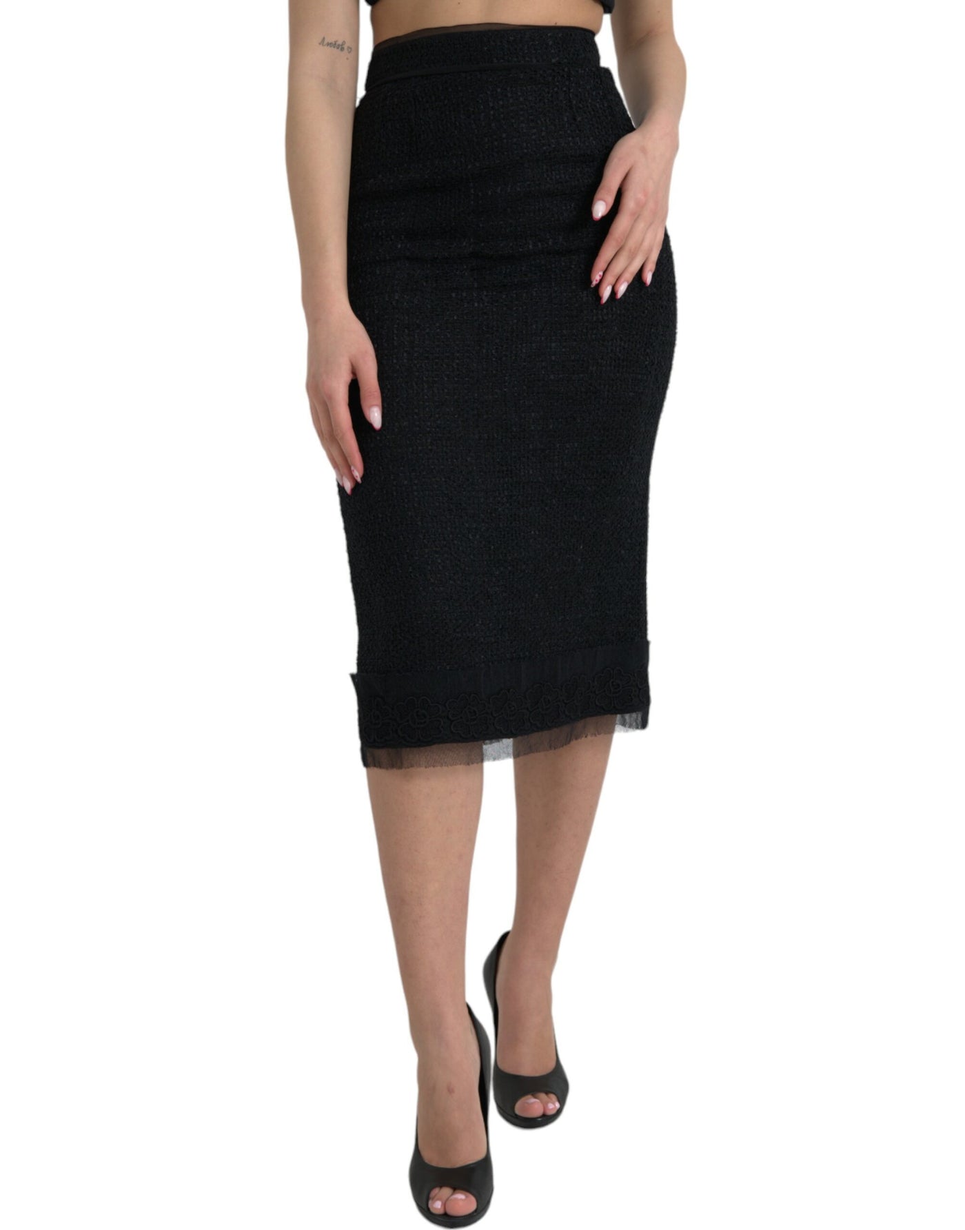 Eleganter Midirock mit hoher Taille