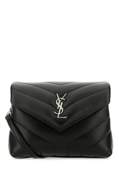 Schwarze Leder Toy Loulou Crossbody Tasche