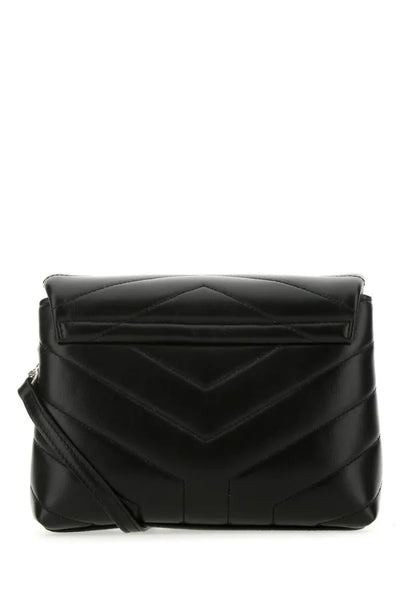 Schwarze Leder Toy Loulou Crossbody Tasche