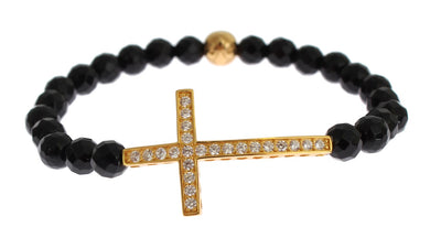 Vergoldetes Sterling-Armband mit CZ-Diamant-Kreuz