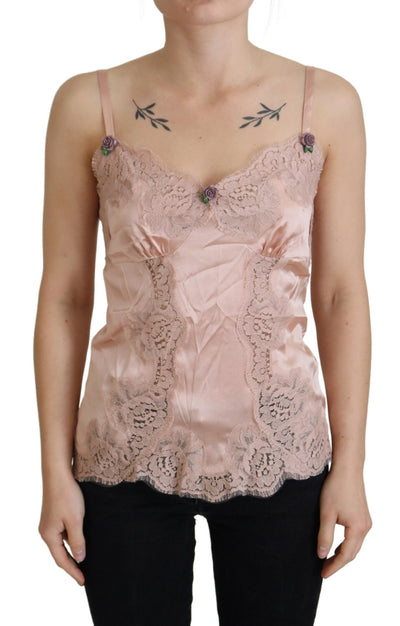 Elegantes rosa Seiden-Dessous-Top