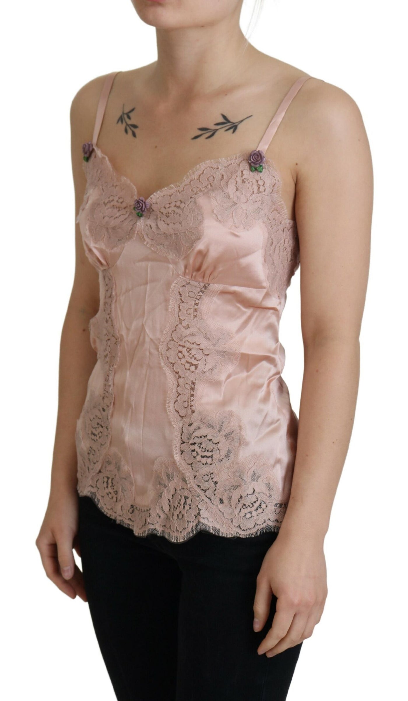 Elegantes rosa Seiden-Dessous-Top