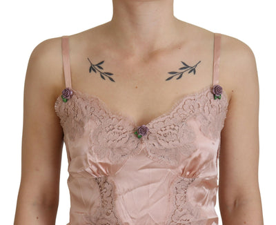 Elegantes rosa Seiden-Dessous-Top