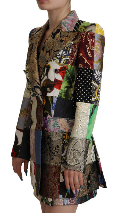 Elegante Multicolor-Patchwork-Blazerjacke