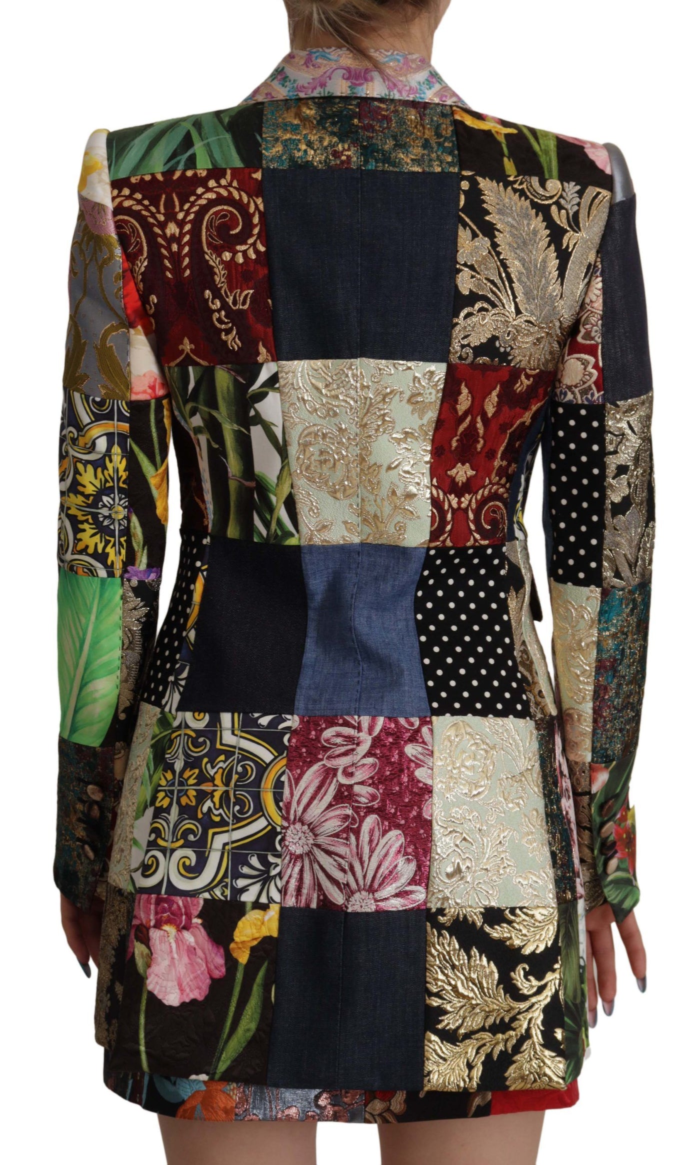 Elegante Multicolor-Patchwork-Blazerjacke