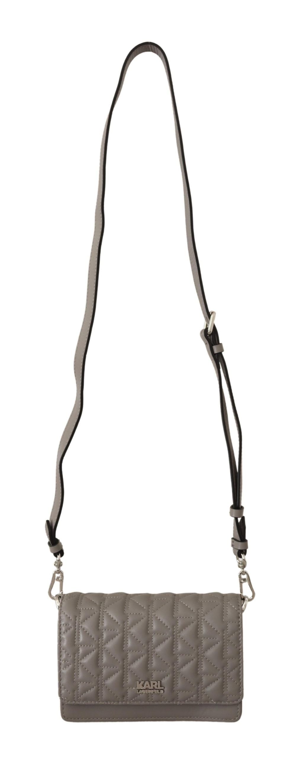 Elegante graue Leder-Crossbody-Tasche