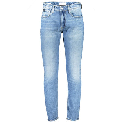 Schlanke verwaschene Slim Taper Jeans in Blau