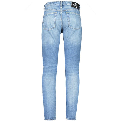 Schlanke verwaschene Slim Taper Jeans in Blau