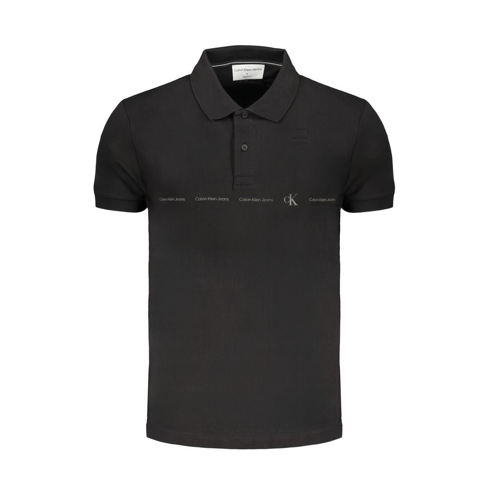 Schwarzes Baumwoll-Poloshirt