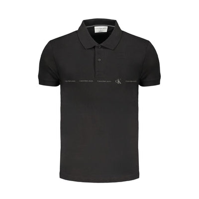 Schwarzes Baumwoll-Poloshirt