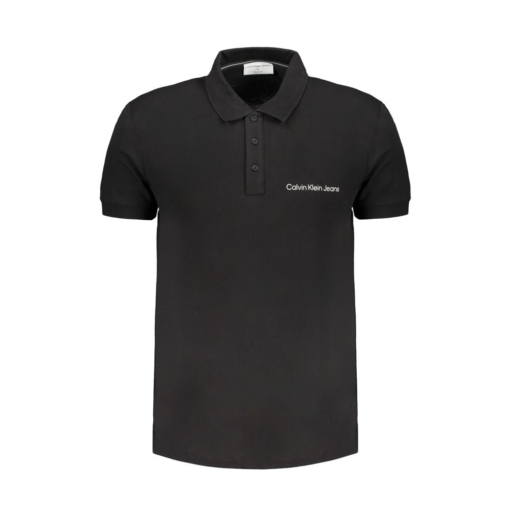 Schwarzes Baumwoll-Poloshirt