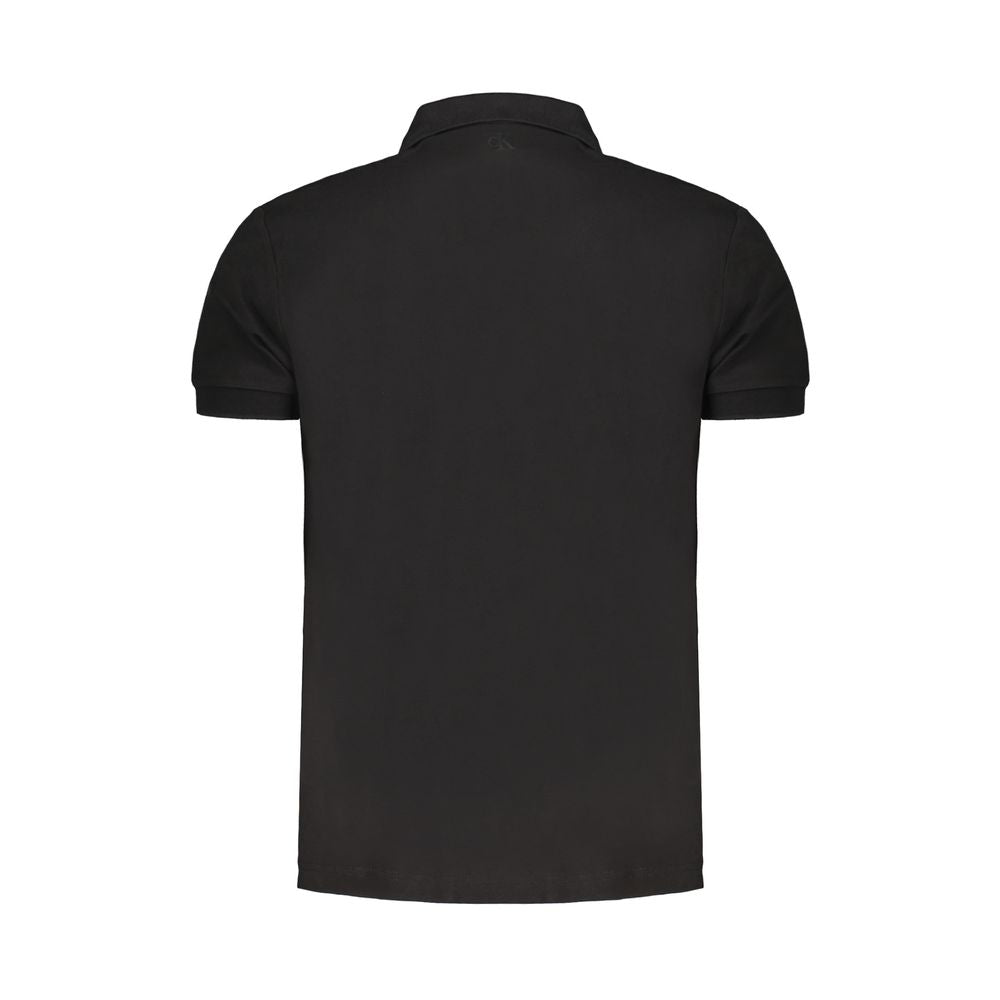 Schwarzes Baumwoll-Poloshirt