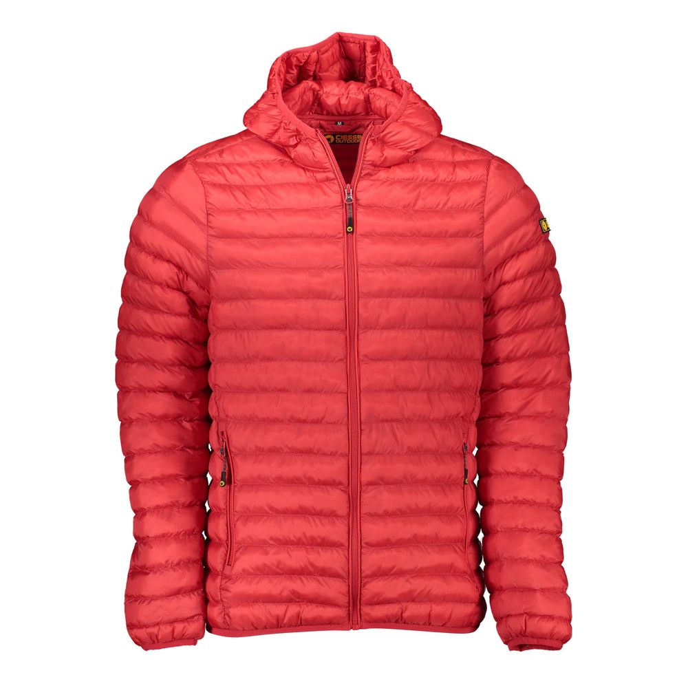 Rote Polyester-Jacke