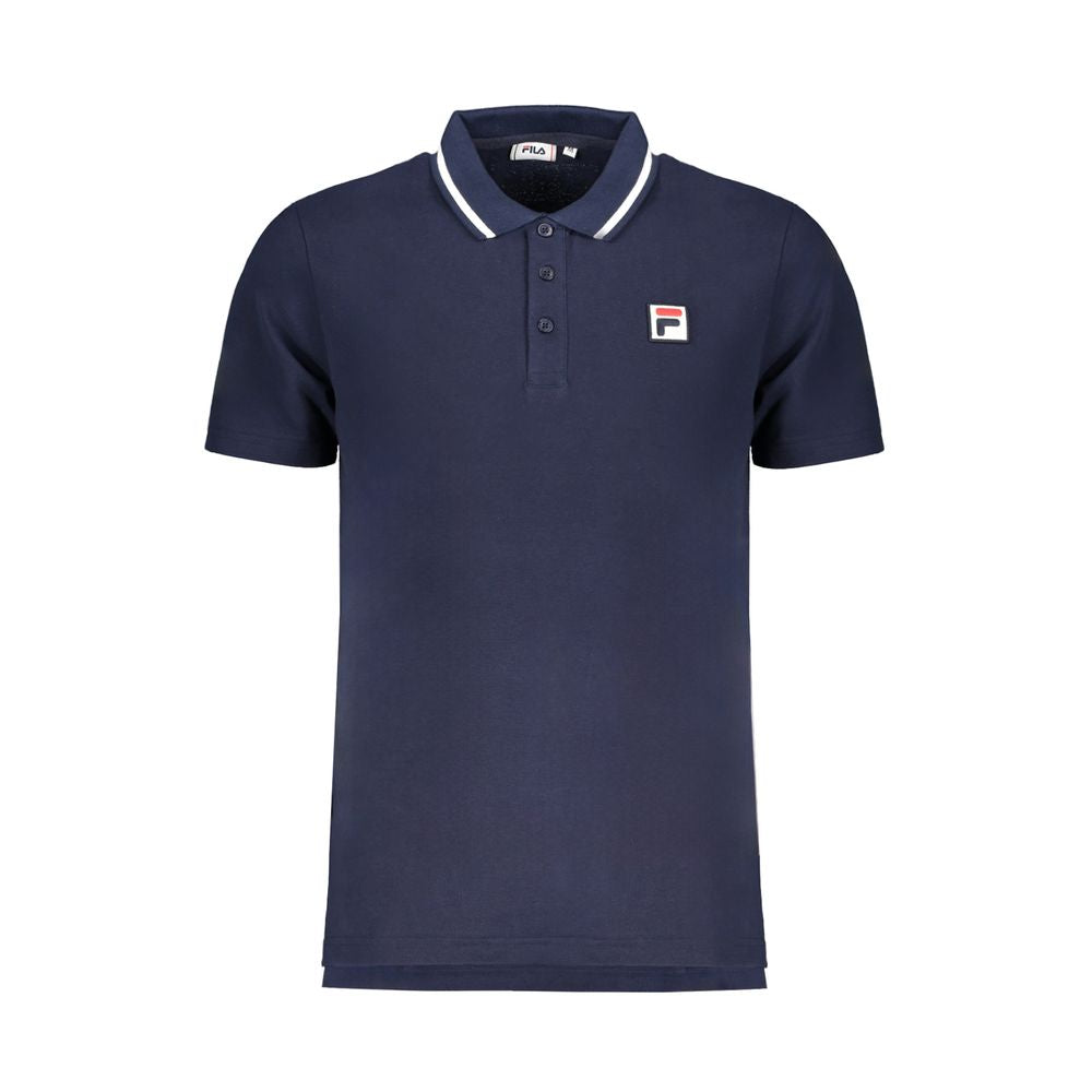 Blaues Baumwoll-Poloshirt