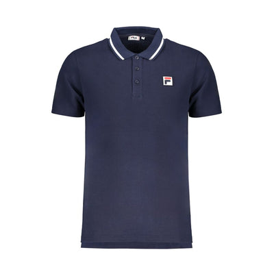 Blaues Baumwoll-Poloshirt