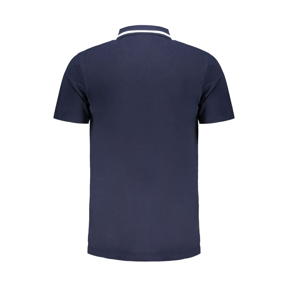 Blaues Baumwoll-Poloshirt