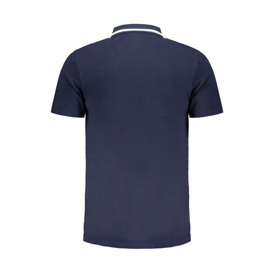 Blaues Baumwoll-Poloshirt