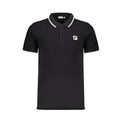 Schwarzes Baumwoll-Poloshirt