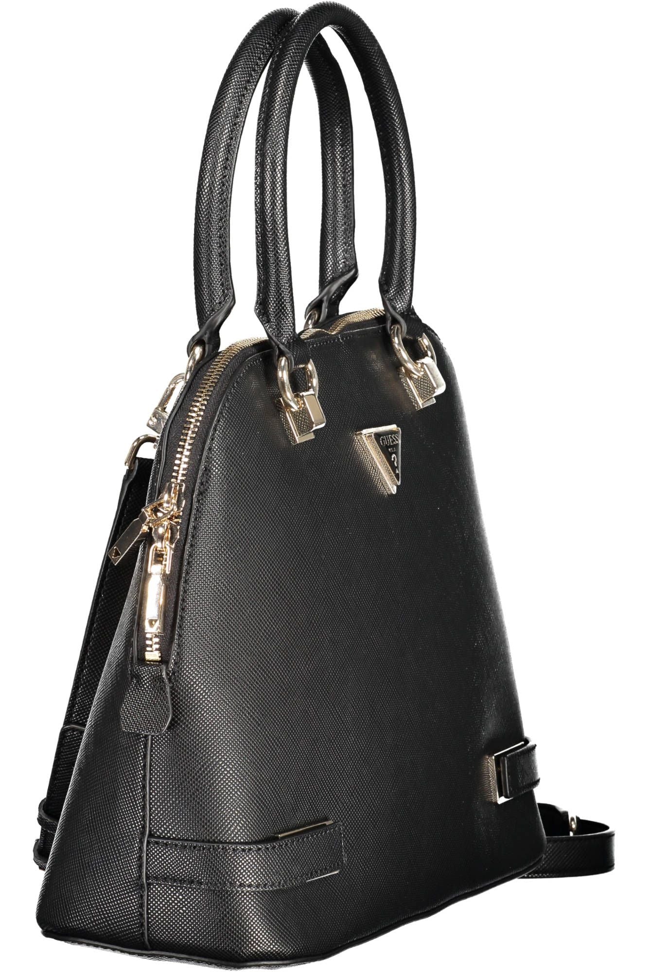 Schicke schwarze Guess Handtasche mit kontrastierenden Details