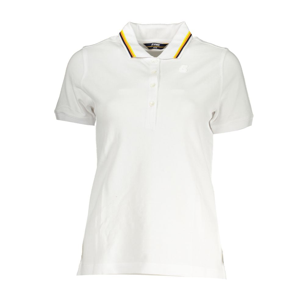 Elegantes weißes Kontrast-Poloshirt