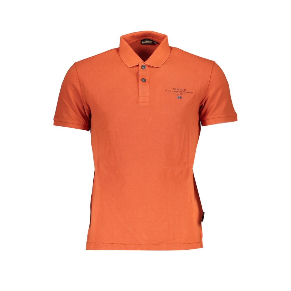 Orangefarbenes Baumwoll-Poloshirt