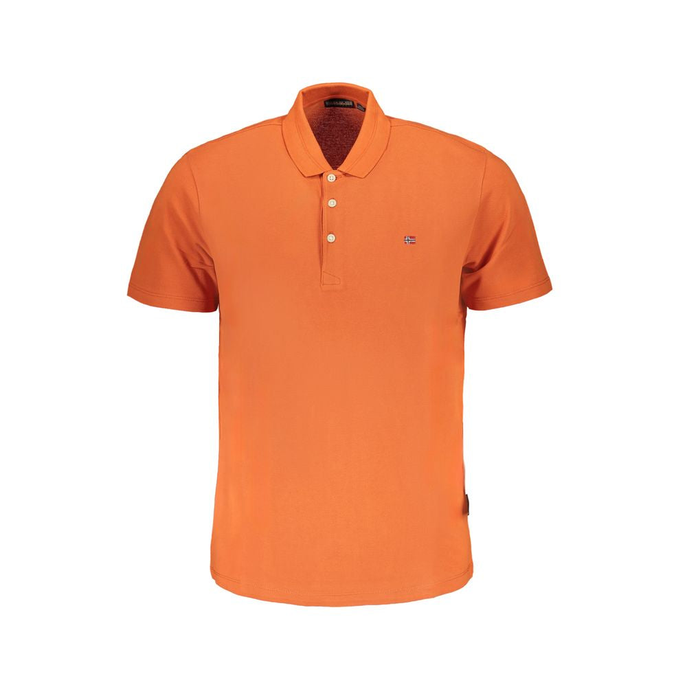 Orangefarbenes Baumwoll-Poloshirt