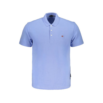 Hellblaues Baumwoll-Poloshirt