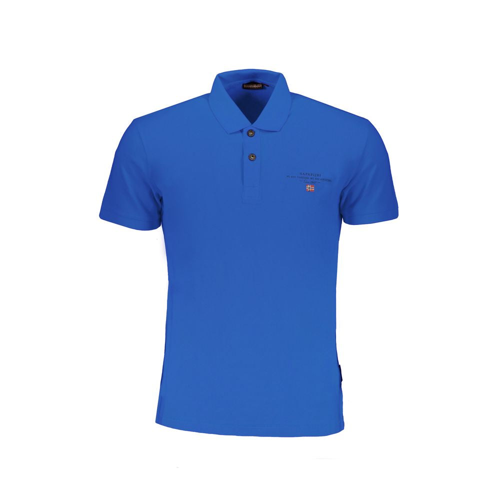 Blaues Baumwoll-Poloshirt