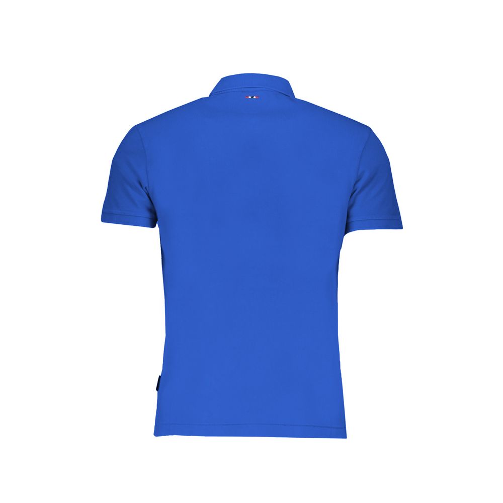 Blaues Baumwoll-Poloshirt