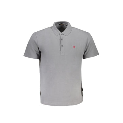 Graues Baumwoll-Poloshirt