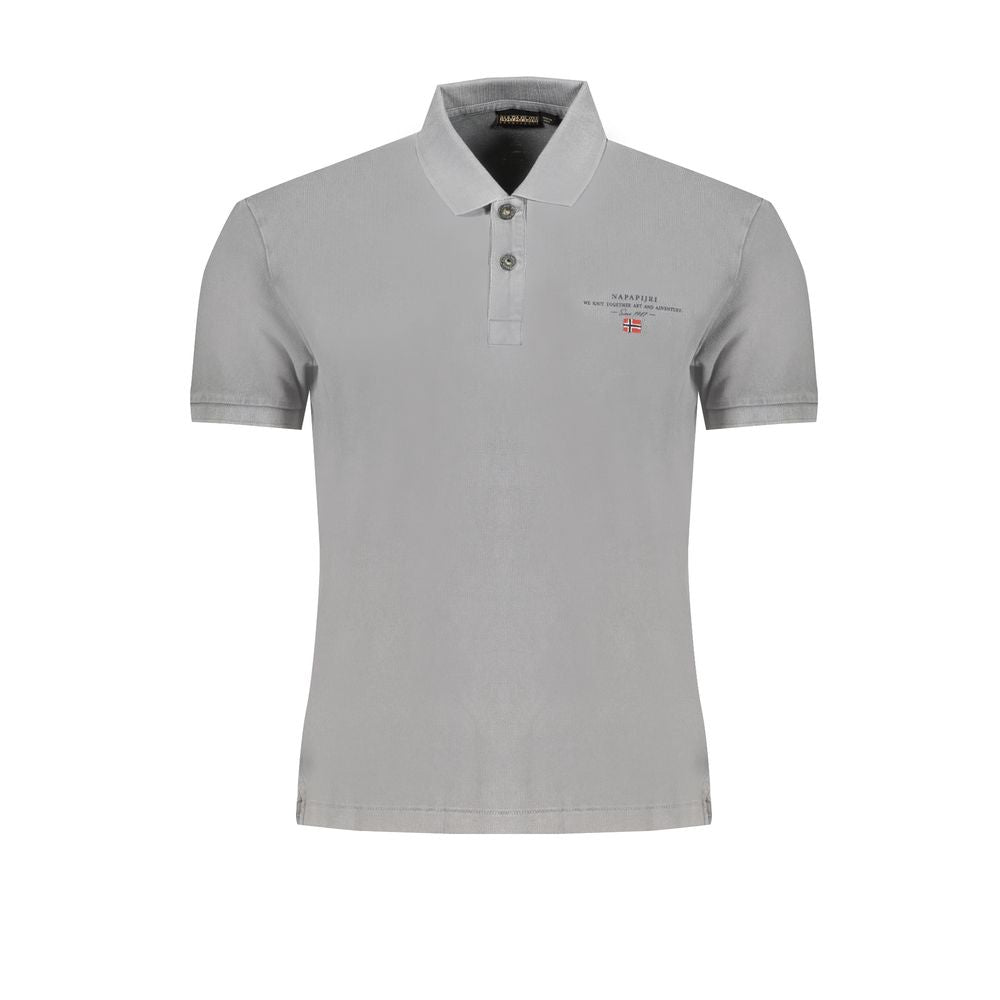 Graues Baumwoll-Poloshirt