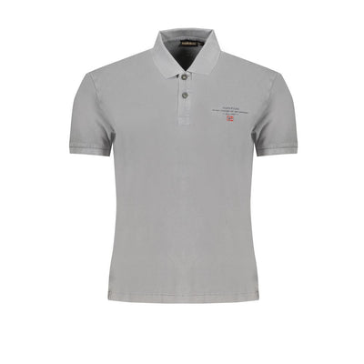 Graues Baumwoll-Poloshirt